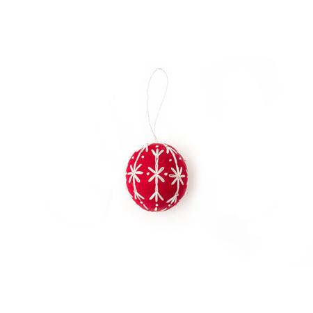 Ornament Embroidered Christmas Ball Red