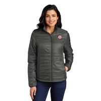 Eds Puffy Jacket Women Gray Large Discontinued (Item #UNEDSWGJ3)