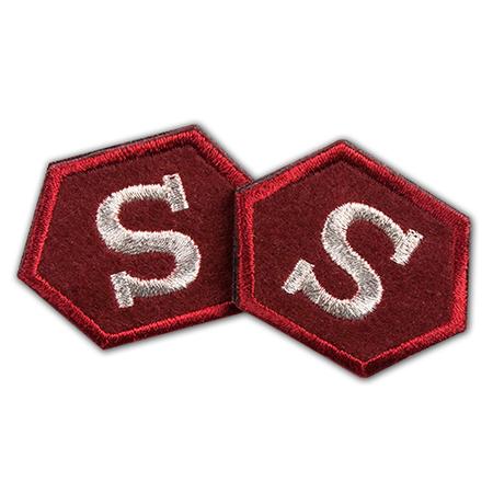 Officer Red Lapel S Small Pair