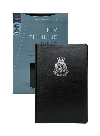 Bible NIV Black Leather Crest