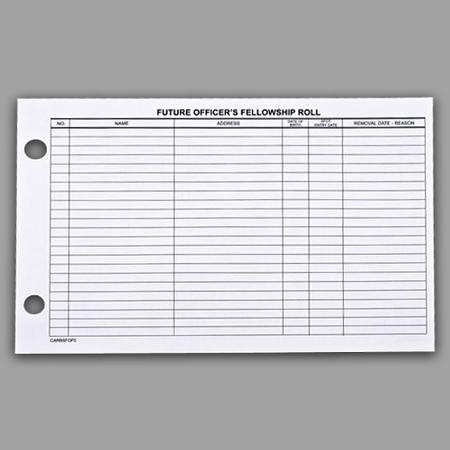 Roll Sheet Future Officers
