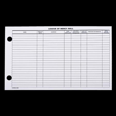 Roll Sheet League Of Mercy