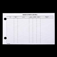 Roll Sheet Sr Citizen Club