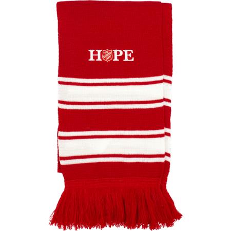 Scarf Red White Hope Fringed