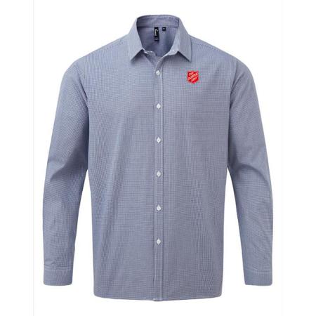 Gingham Navy Shirt Shield Mens