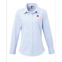 Gingham Light Blue Shirt Shield Womens