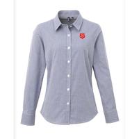 Gingham Navy Shirt Shield Ladies 3x-discontinued (Item #UNSHGWN3X)