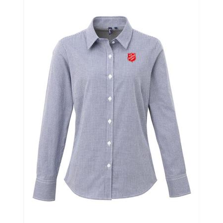 Gingham Navy Shirt Shield Womens